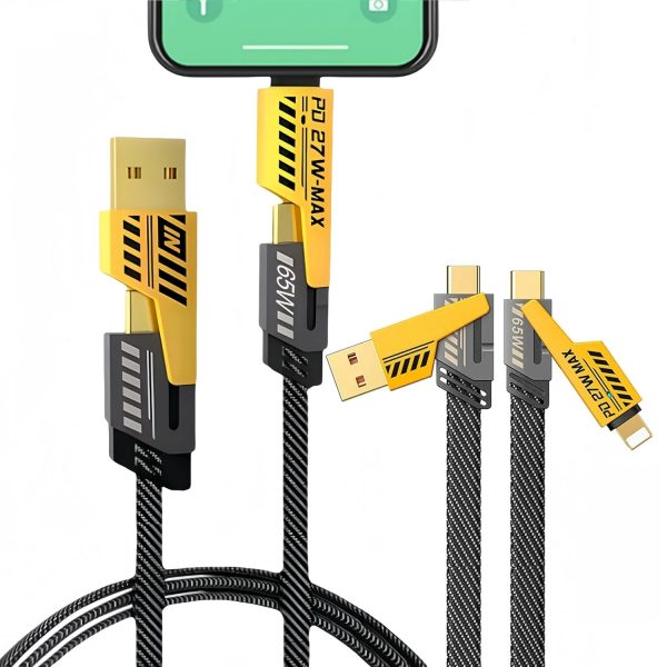 4-in-1 Multi Usb Charging Cable with Fast Pd Charger Cord For Iphone, Ipad, Samsung, Macbook