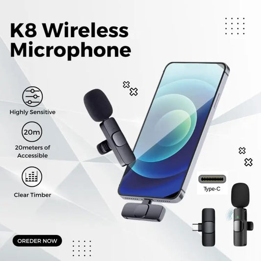 K8 Wireless Lavalier Microphone With Type-c Connector