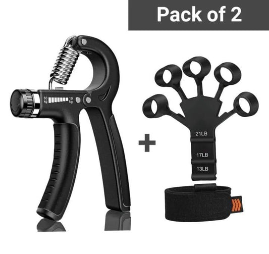 2-in-1 Hand Grip & Finger Strengthener Set