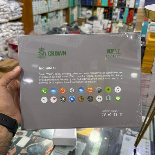 Crown K16 Ultra 2 Smart Watch 10-in-1 Gift Set with Mini Bluetooth Speaker – Compatible with Android & iOS