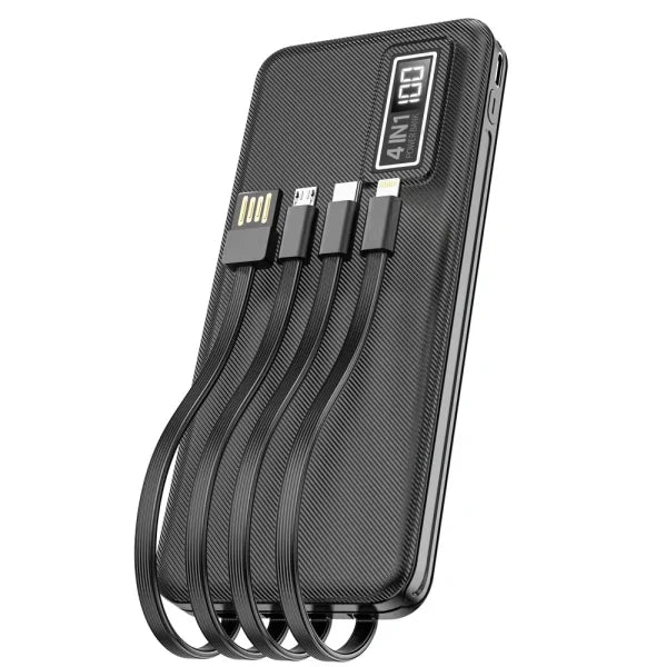 Aspor A300 Power Bank 10000mah Li-polymer Battery 4 In1 Power Bank Black